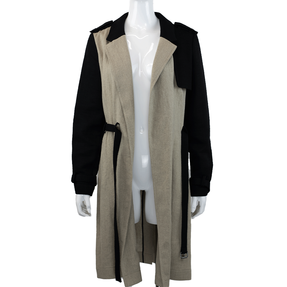 Gabriela Hearst Gray Reversible Plaid Trench Coat | DBLTKE Luxury Consignment Boutique