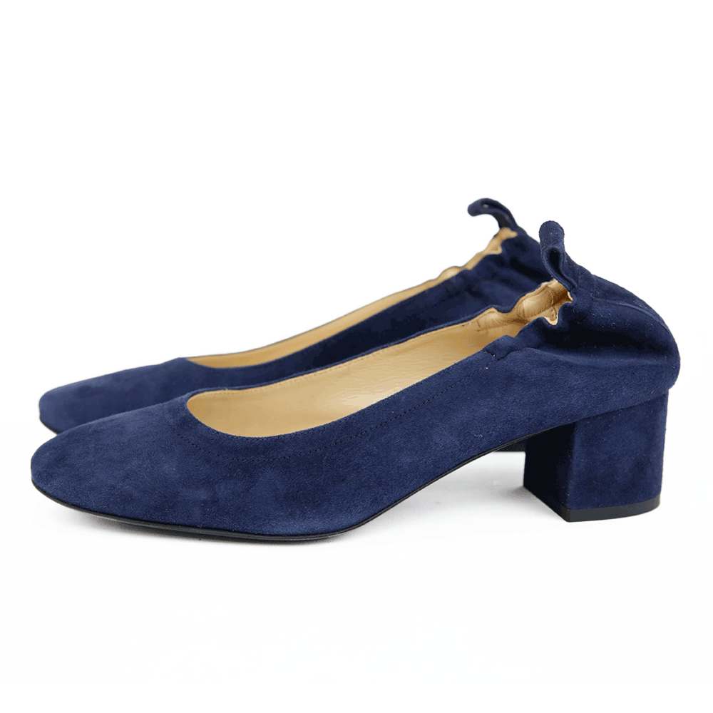 Everlane Navy Suede Day Heel Pumps