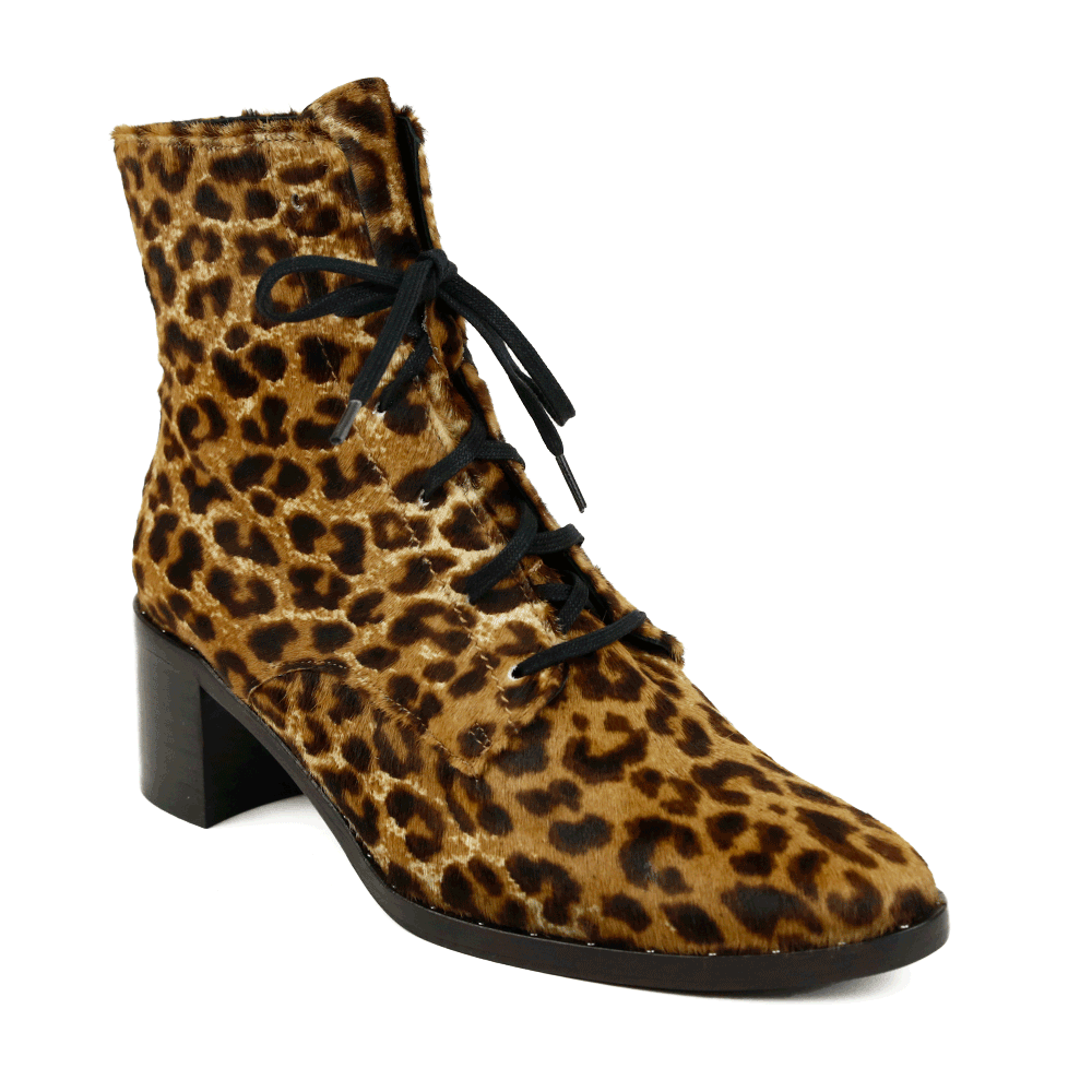 Freda Salvador Cheetah Print Calf Hair Ace Ankle Boots