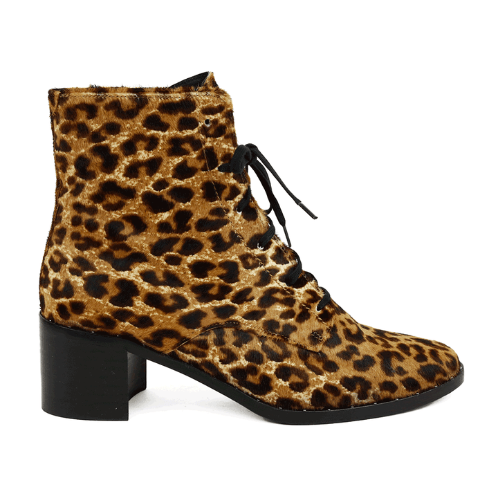 Freda Salvador Cheetah Print Calf Hair Ace Ankle Boots