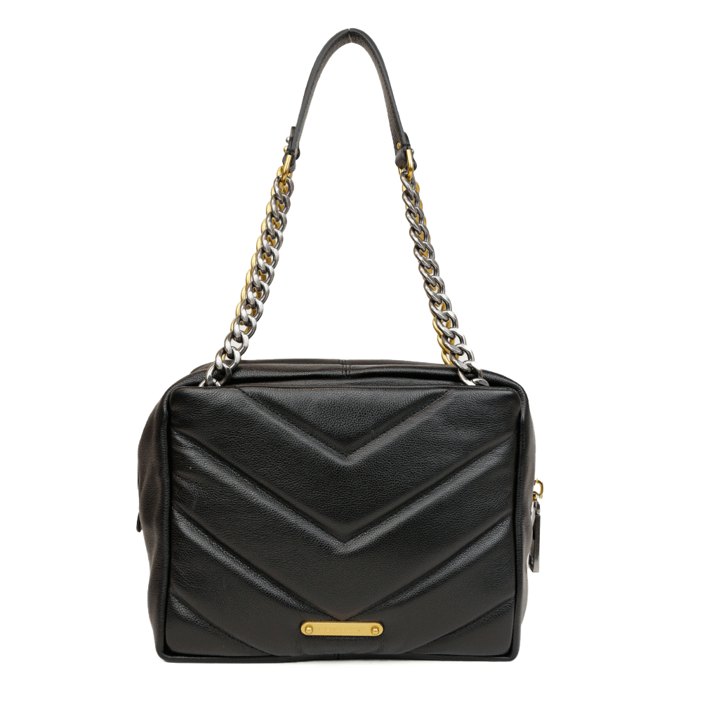 Rebecca Minkoff Edie Maxi Black Quilted Leather Shoulder Bag