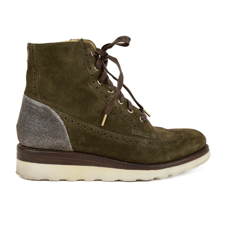 The Office of Angela Scott Mr. Harrison Olive Suede Boots