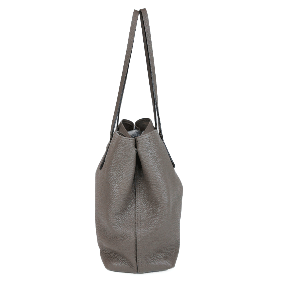 Longchamp Gray Leather Medium Roseau Tote Bag
