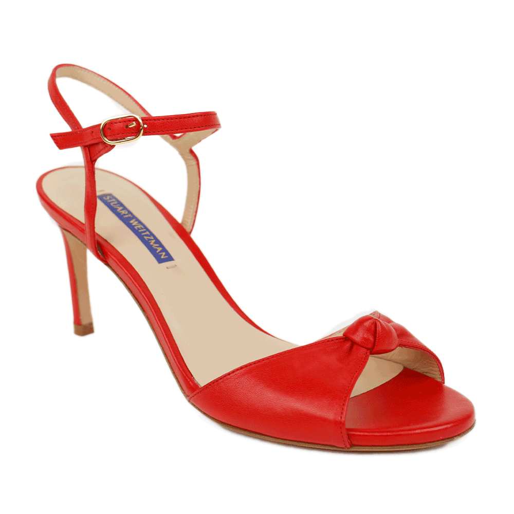 Stuart Weitzman Red Leather Knotted Pumps