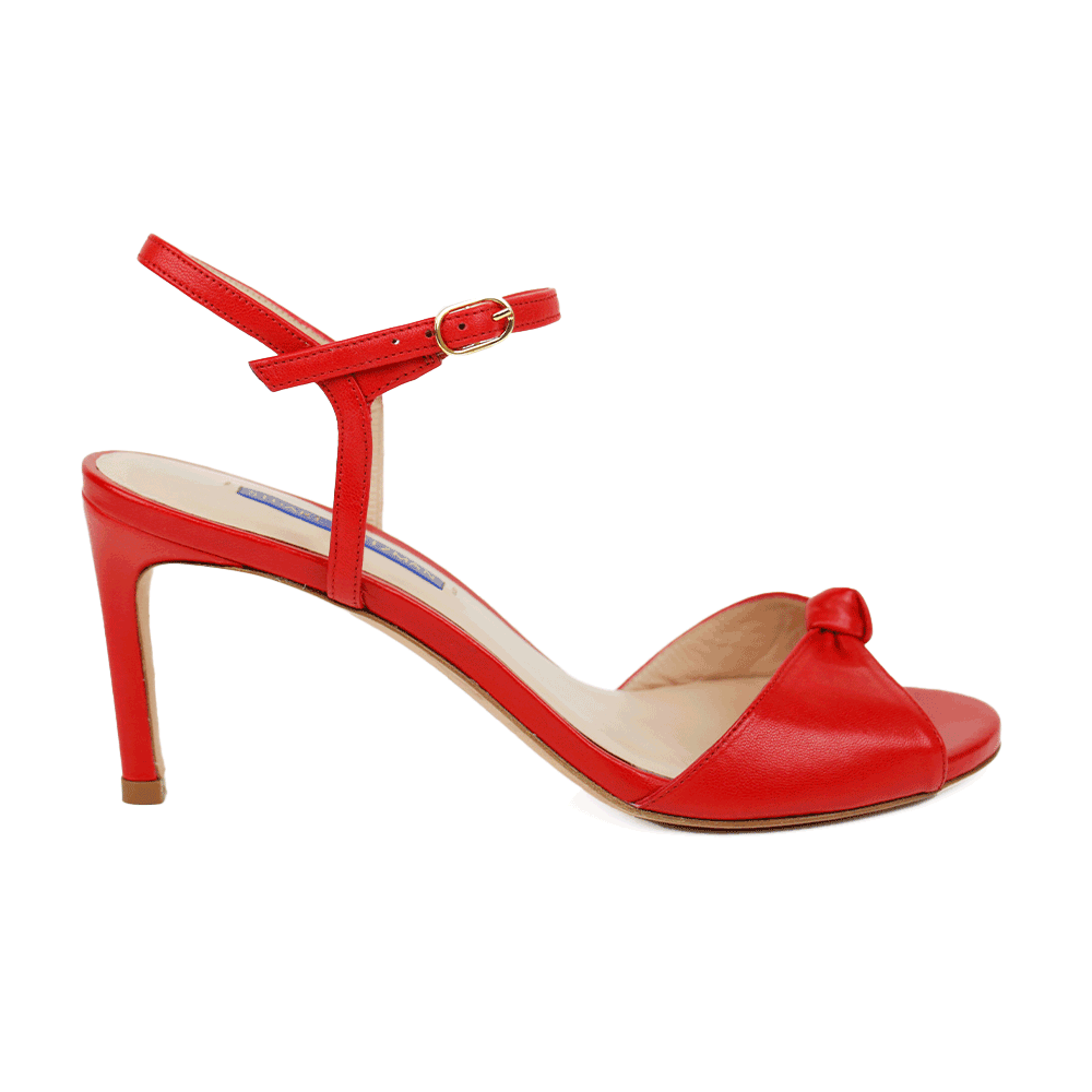 Stuart Weitzman Red Leather Knotted Pumps