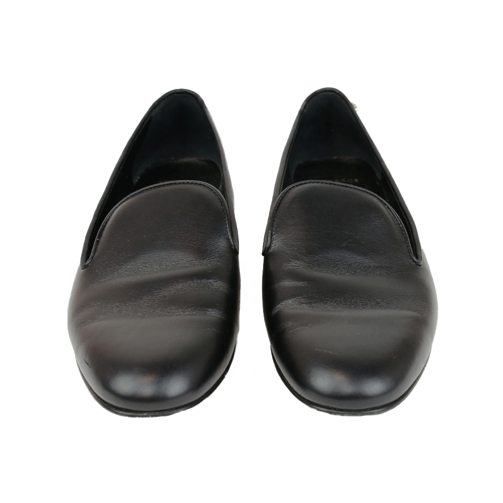Versace Black Leather Medusa Loafers