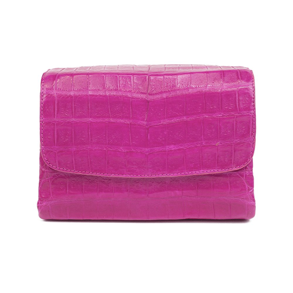 Nancy Gonzalez Magenta Crocodile Triple Gusset Mini Bag