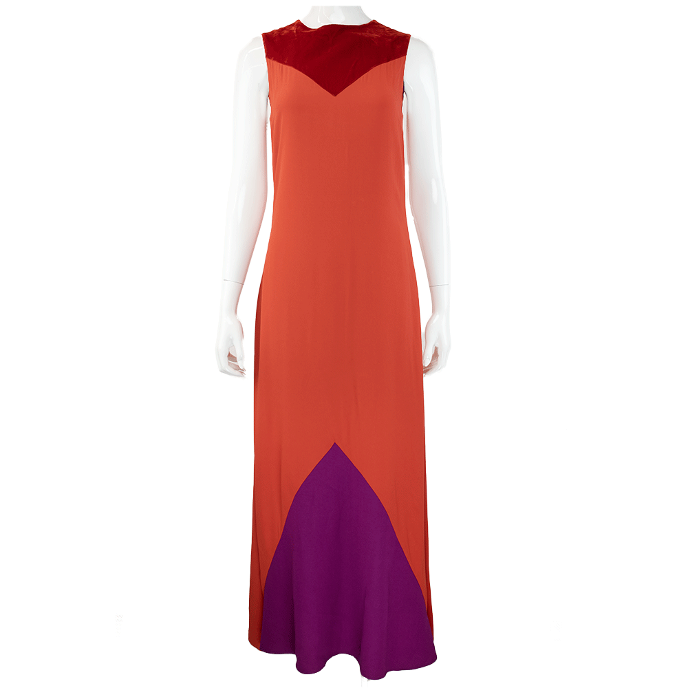 Givenchy Red Color Block Maxi Dress