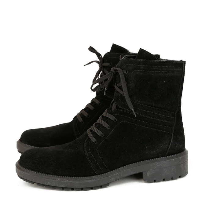 Aquatalia Men's Black Suede Combat Boots
