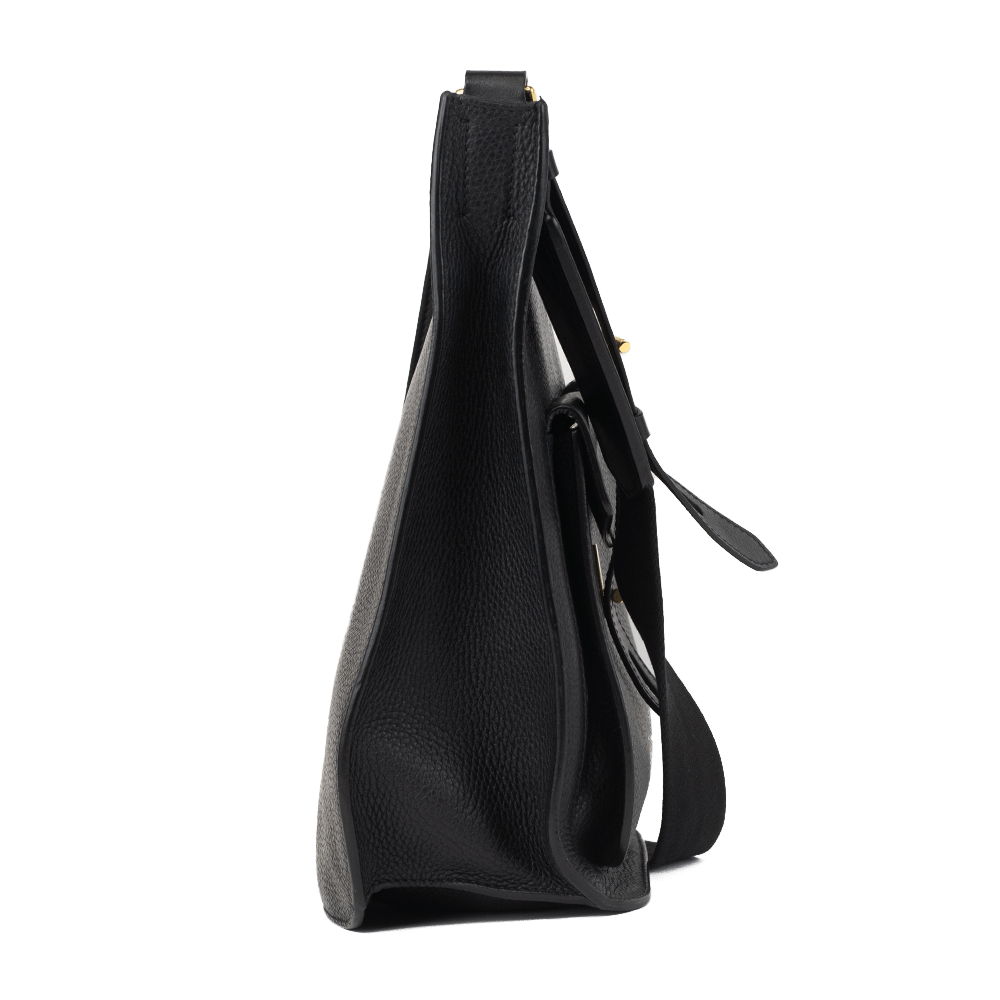 Tom Ford Small T Twist Black Leather Crossbody Bag