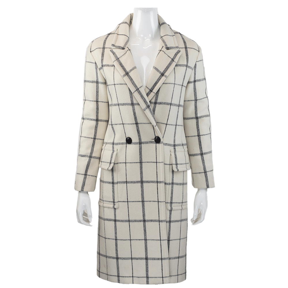 Reiss White & Gray Wool Duster Coat