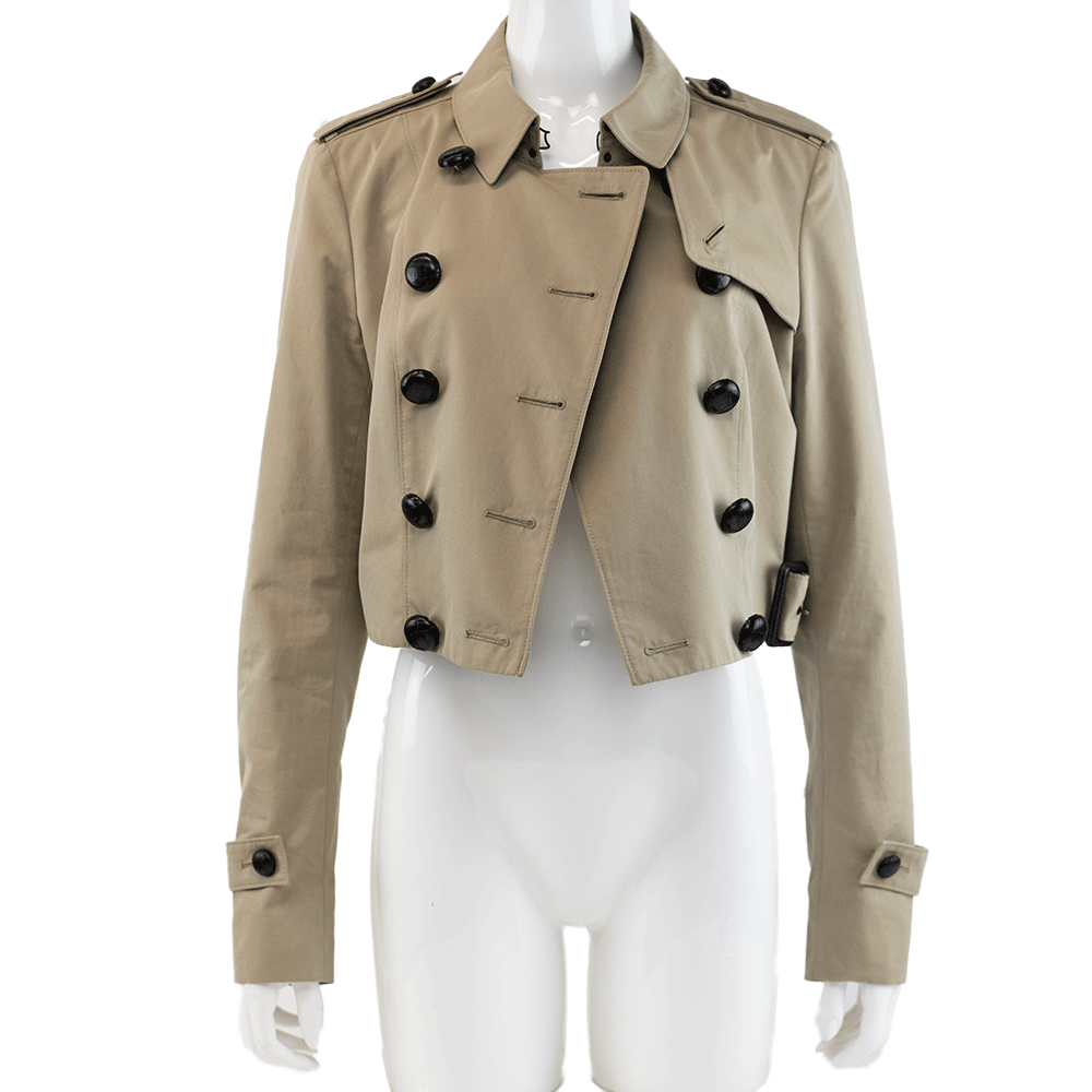 Burberry Prorsum Tan Cropped Trench Jacket