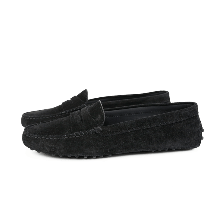 Tod's Black Gommino Suede Loafers