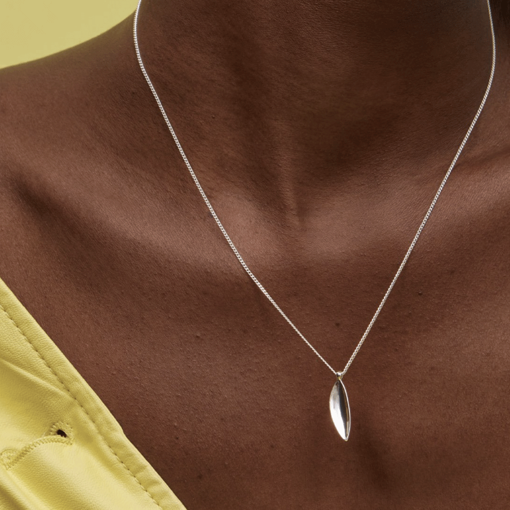 Jenny Bird Studio Pendant Silver Curb Chain Necklace