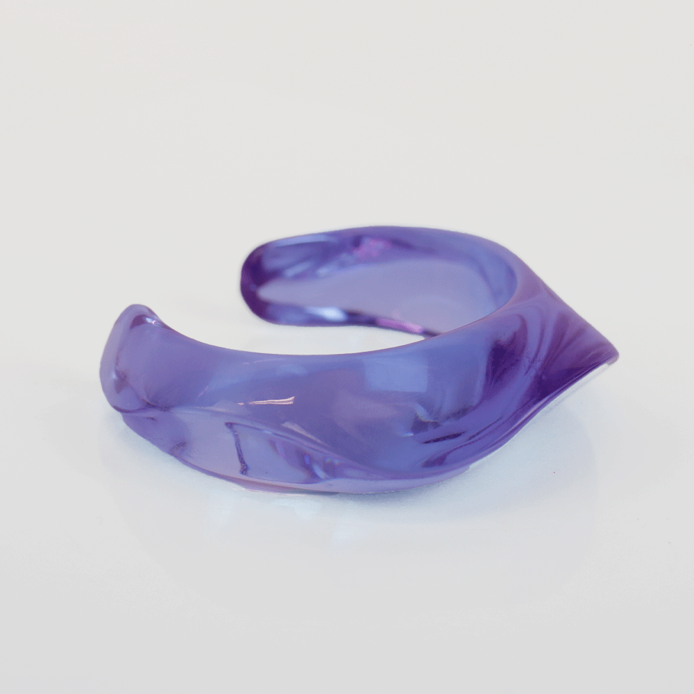 Baccarat Purple Sculpted Crystal Cuff Bracelet