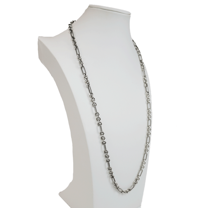 David Yurman Sterling Silver Figaro Chain Toggle Necklace