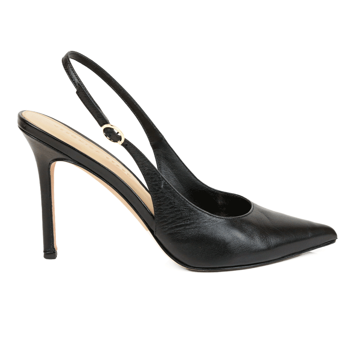 Veronica Beard Black Leather Slingback Pumps