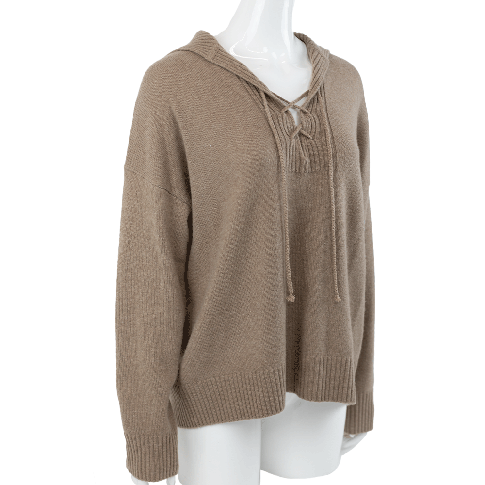 Naked Cashmere Light Brown Tie-Up Cashmere Sweater