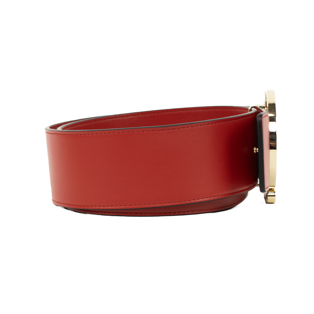 Christian Louboutin Loubiantic Logo Red Leather Belt