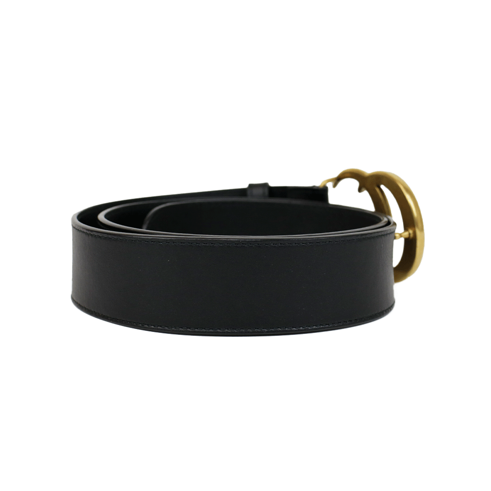 Gucci Black Leather GG Marmont Belt