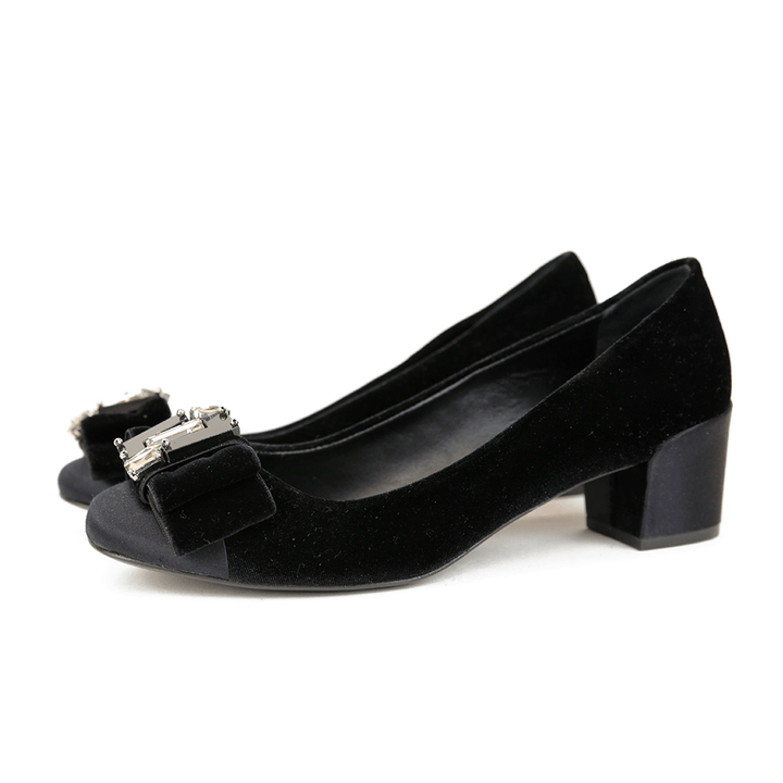 Tory Burch Black Velvet Bow Pumps