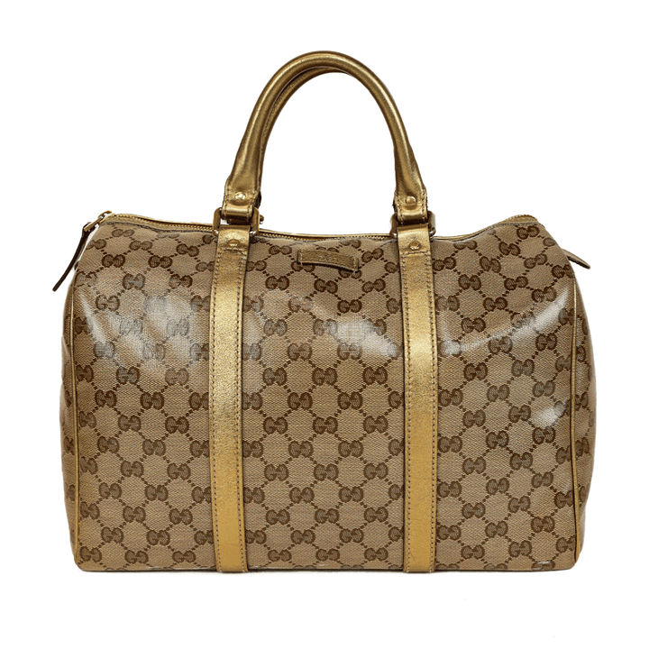 Gucci Coated Canvas Crystal Joy Boston Bag