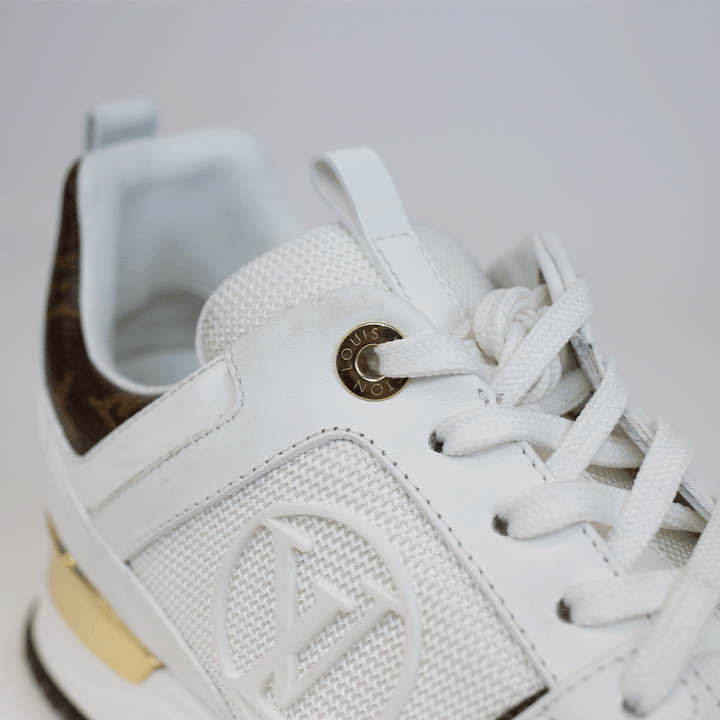 Louis Vuitton Run Away White Leather & Monogram Sneakers