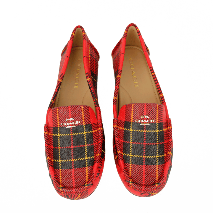 Coach Red Plaid Loafers