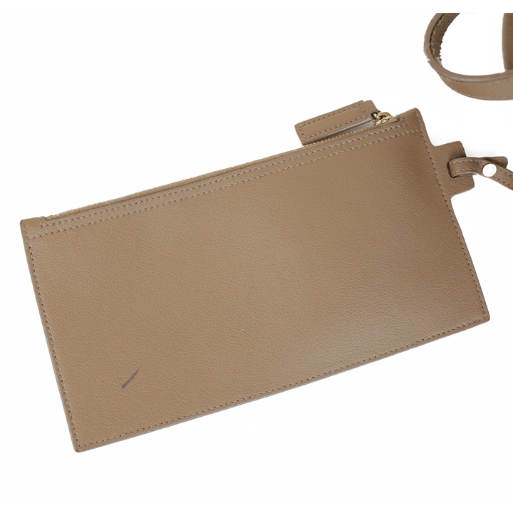 Saint Laurent Taupe Leather Shopping Tote