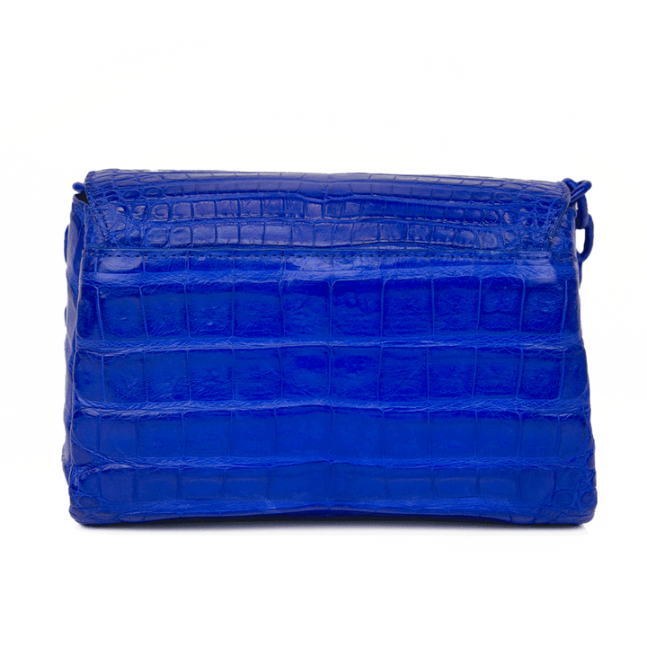 Nancy Gonzalez Royal Blue Crocodile Triple Gusset Mini Bag
