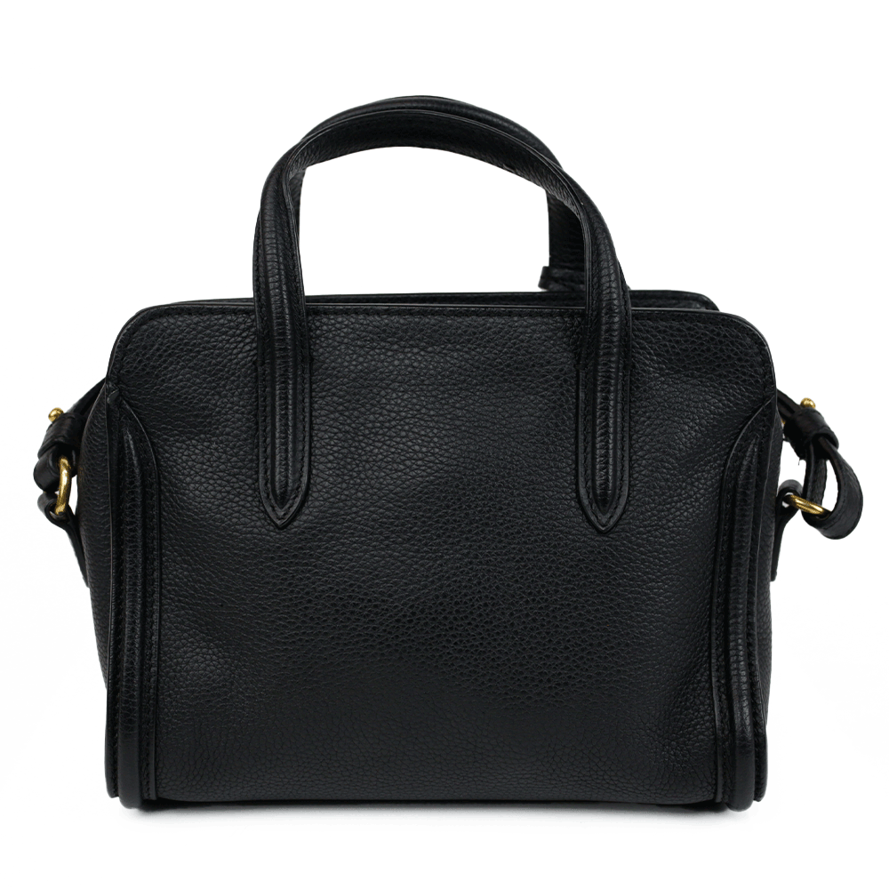 Alexander McQueen Black Leather Mini Padlock Tote Bag