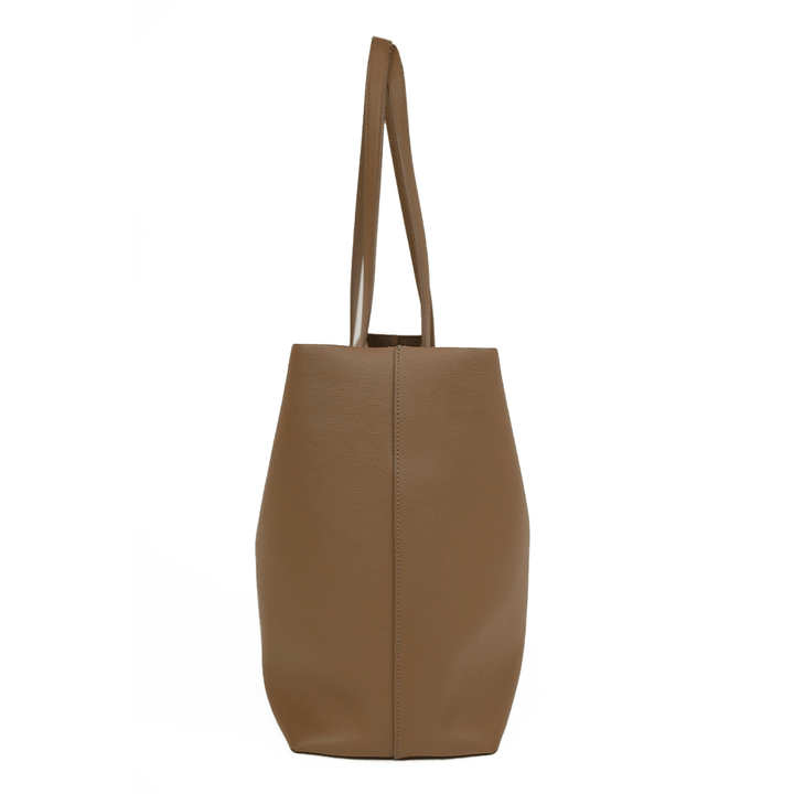 Saint Laurent Taupe Leather Shopping Tote