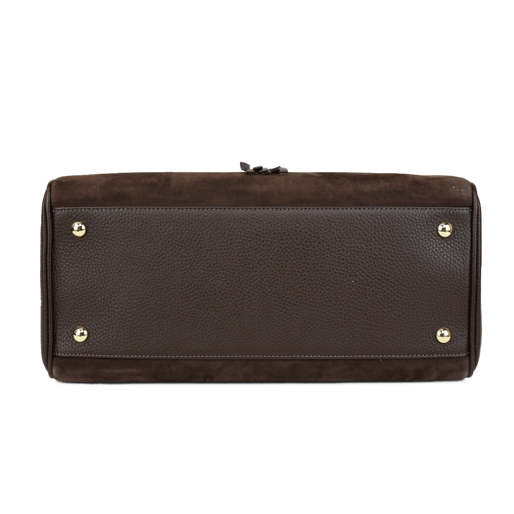 Fairfax & Favor Brown Suede & Leather Large Windsor Tote