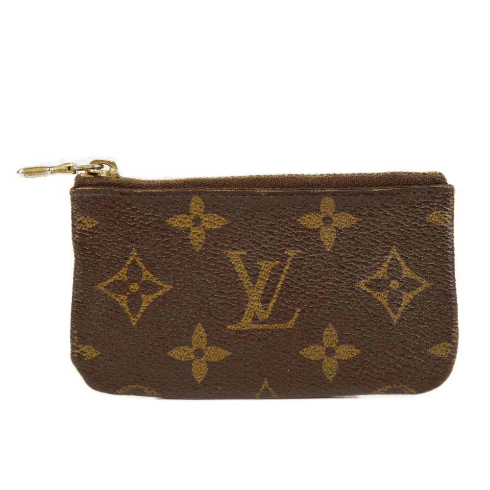 Spade Flower Monogram Coated Canvas Key Pouch