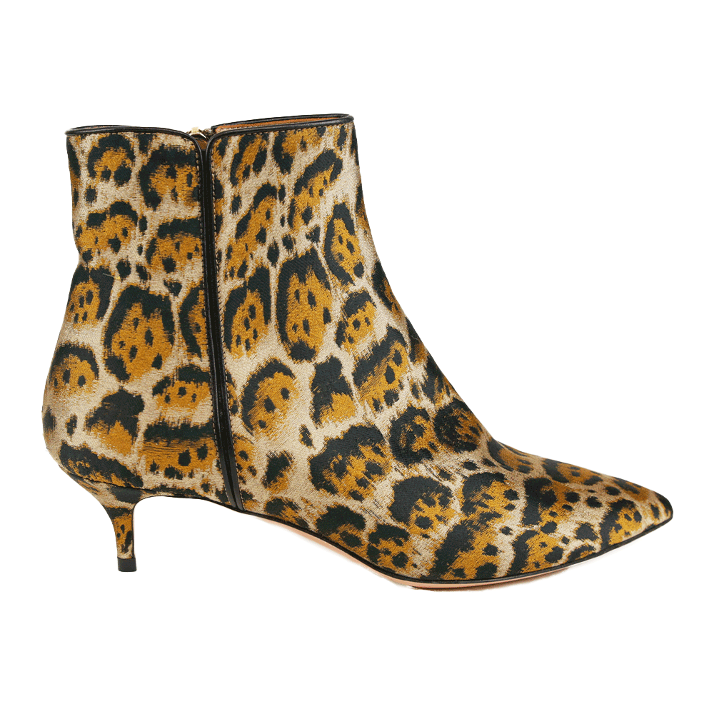 Aquazzura Quant Jacquard Leopard Print Ankle Boots