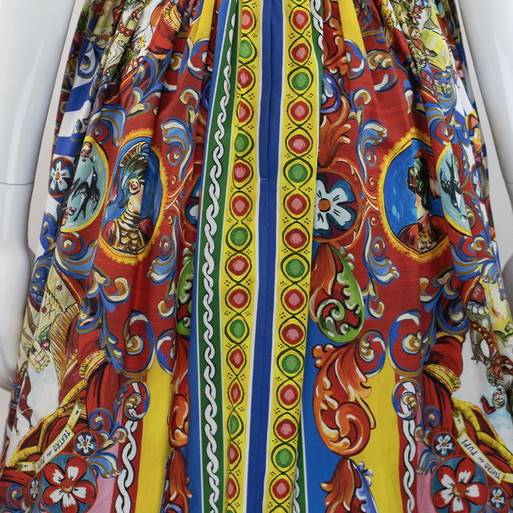 Dolce & Gabbana Teatro Dei Pupi Printed Cotton Poplin Dress