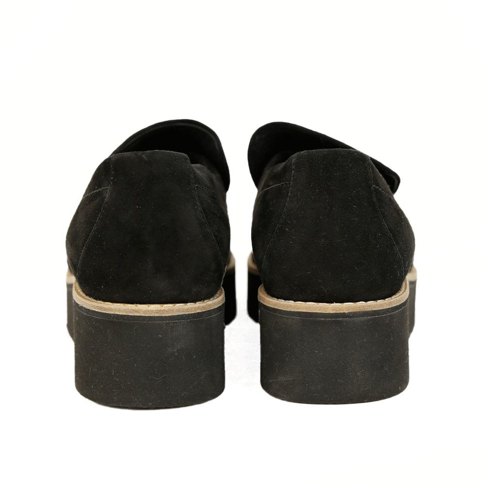 Vince Black Suede Platform Loafers
