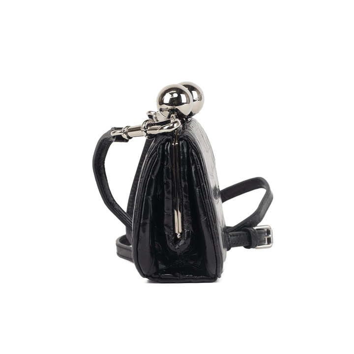 Burberry Black Alligator Leather Mini Frame Bag