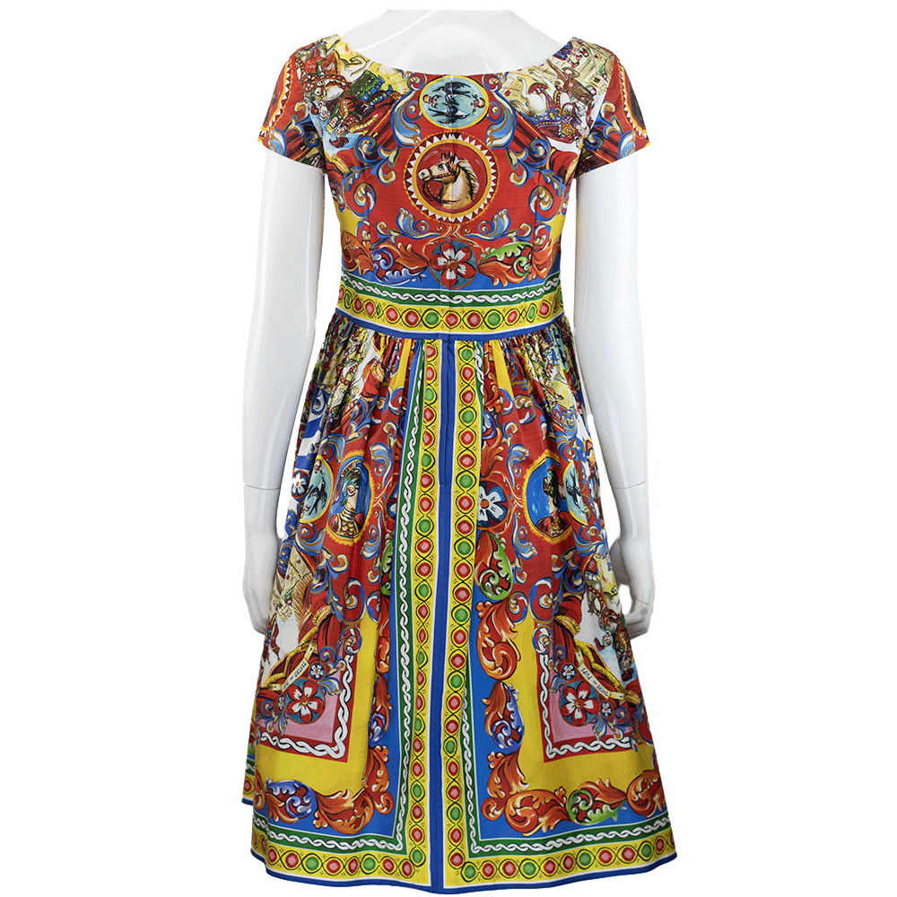 Dolce & Gabbana Teatro Dei Pupi Printed Cotton Poplin Dress