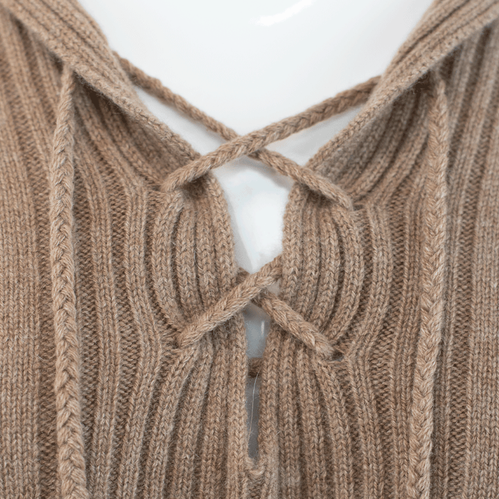 Naked Cashmere Light Brown Tie-Up Cashmere Sweater