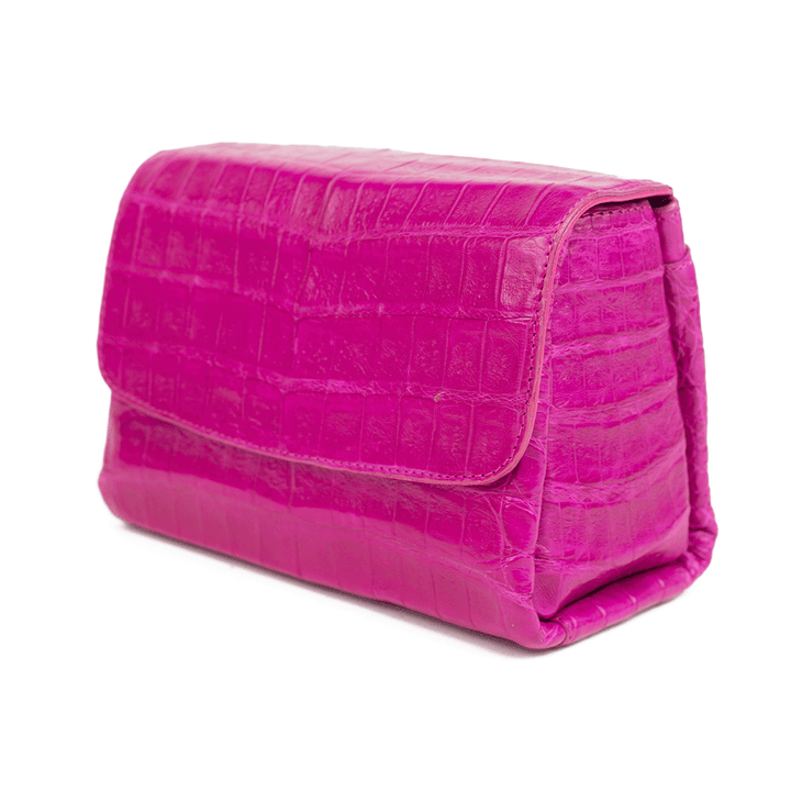 Nancy Gonzalez Magenta Crocodile Triple Gusset Mini Bag