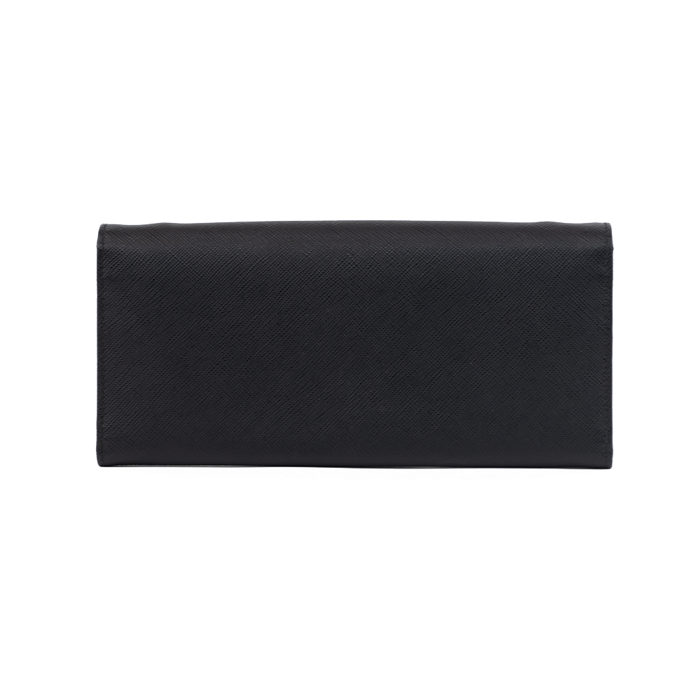 Prada Black Saffiano Lux Continental Wallet
