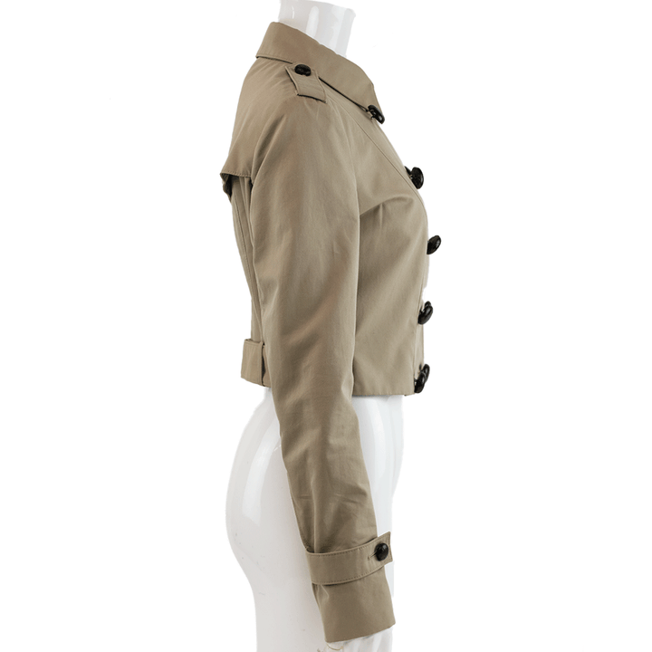 Burberry Prorsum Tan Cropped Trench Jacket