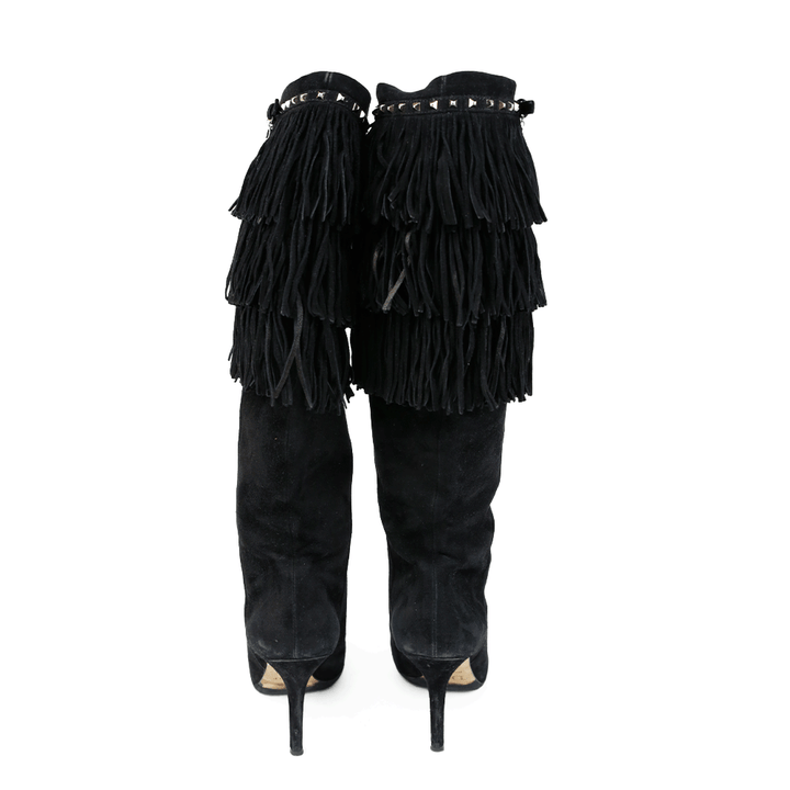 Christian Dior Black Suede Fringe Calf Boots
