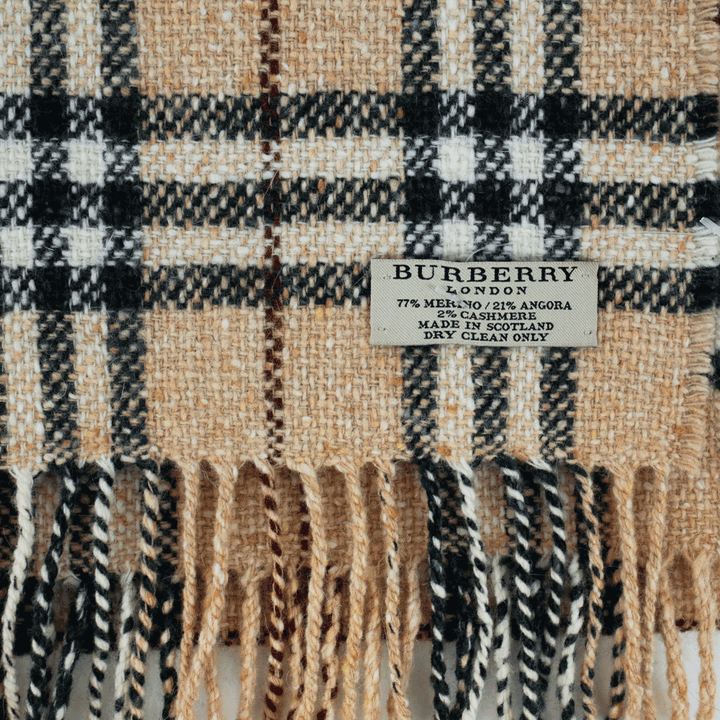 Burberry Vintage Plaid Fringe Scarf