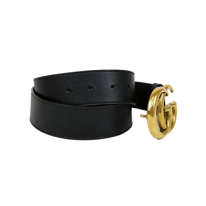 Gucci Black Leather GG Marmont Belt