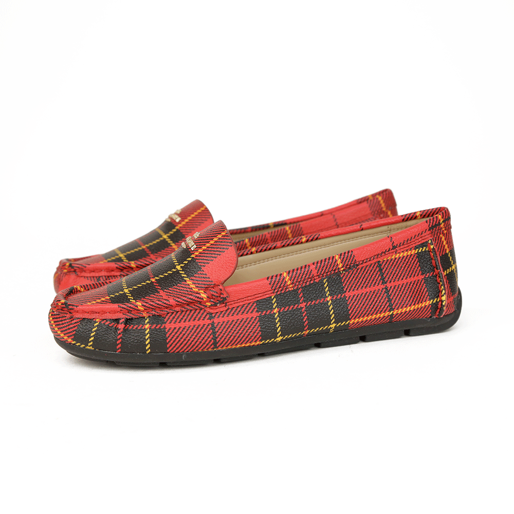 Coach Red Plaid Loafers