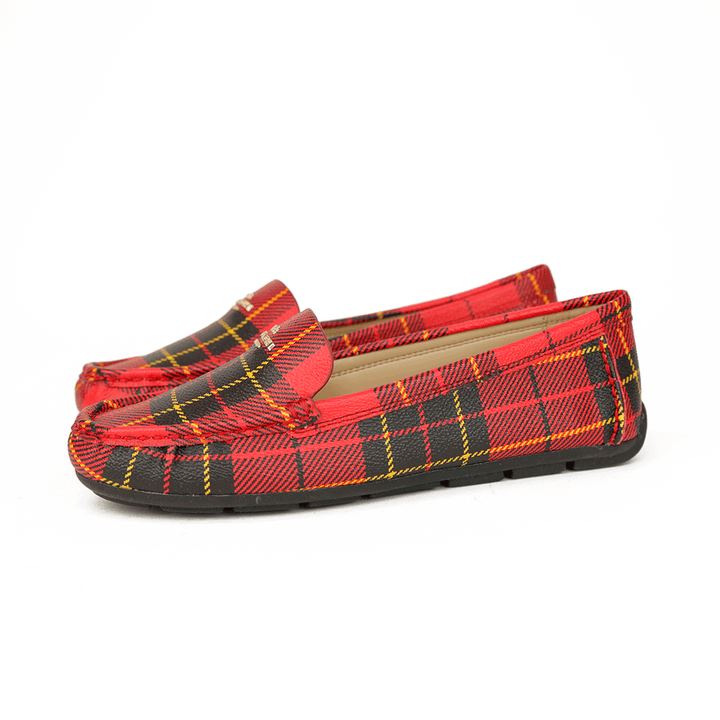 Coach Red Plaid Loafers