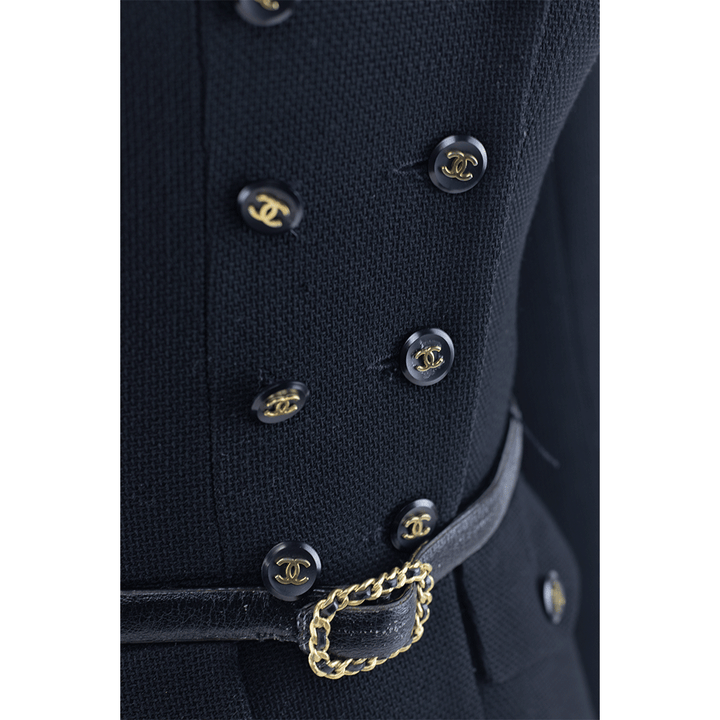 Chanel Vintage Belted Black Blazer