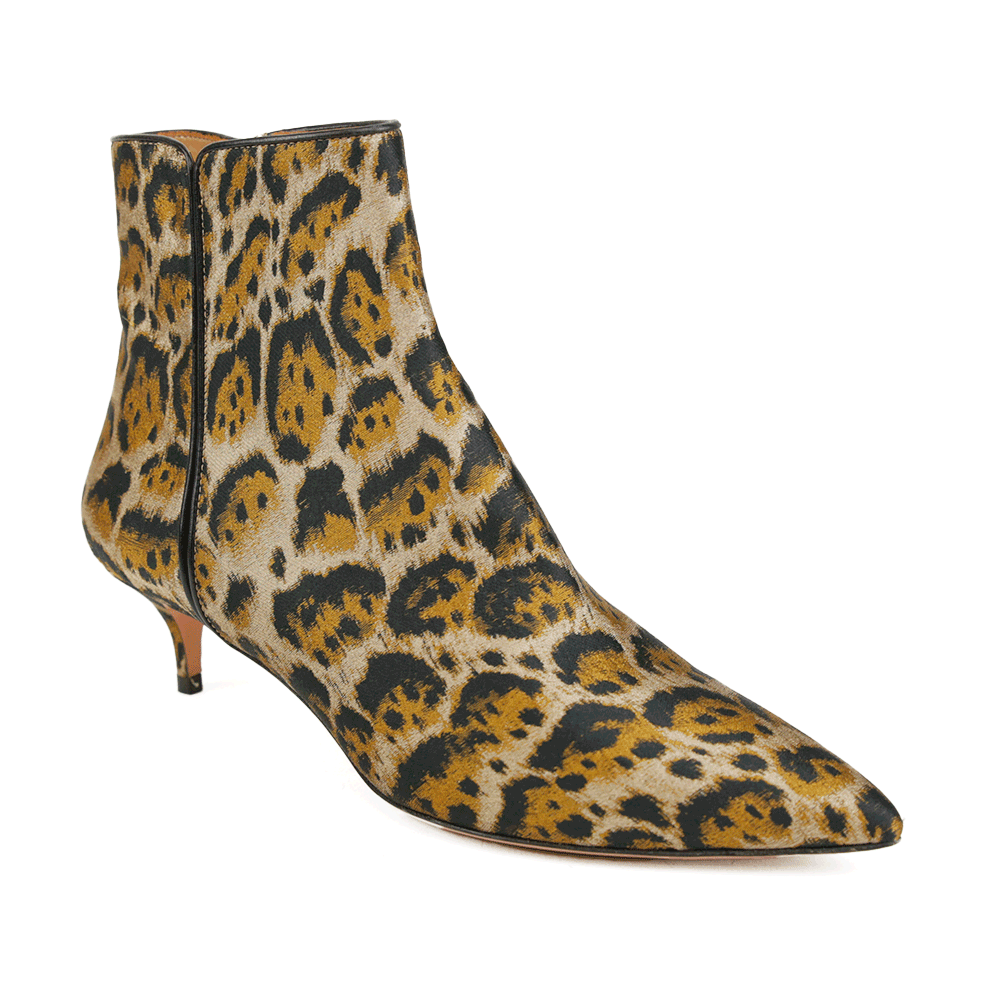 Aquazzura Quant Jacquard Leopard Print Ankle Boots